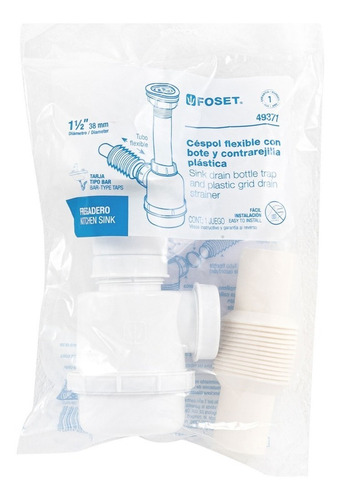 Céspol D/bote P/fregadero 1-1/2' C/contra 2 1/2' Foset 49371