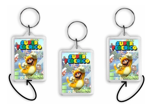 Llaveros Super Mario Bros Personalizados Souvenirs X10