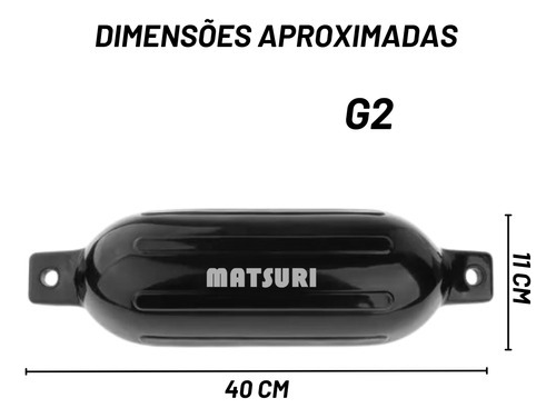 Defensa G2 Kit 6 Para Embarcação Em Pvc Preta Lancha Matsuri
