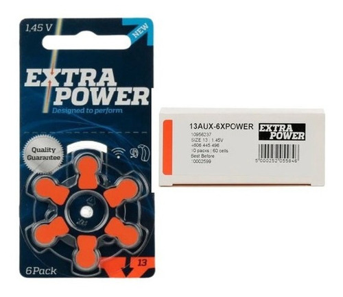 60 Pilhas Baterias 13 Pr48 Aparelho Auditivo Extra Power 10