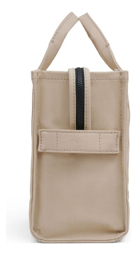 Bolsa Marc Jacobs Tote Canvas Beige Bandolera Acabado De Los Herrajes Lona De Algodon Diseño De La Tela Lisa