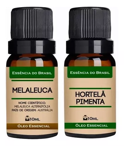 Kit 2 Óleos Essenciais 10ml - Melaleuca + Menta Piperita