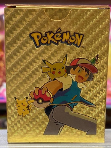 Cartas De Pokémon Gold 55 Cartas De Plástico En Español