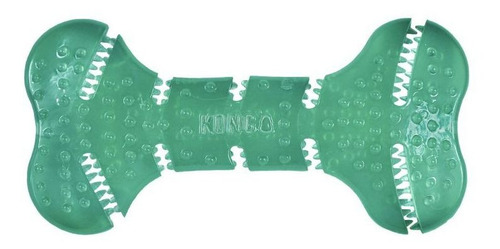 Juguete para perros Kong Squeezz Dental Bone, color verde