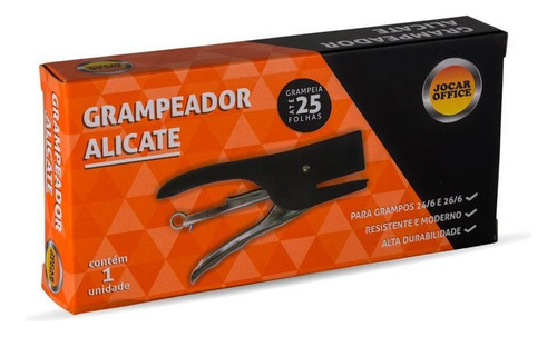 Grampeador Alicate Profissional Para Até 25 Folhas Em Metal