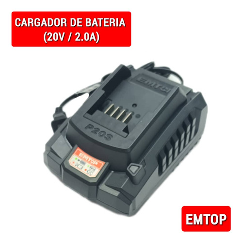 Cargador De Bateria ( 20 V /  2.0a ) Emtop Somos Tienda Fís