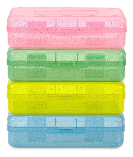 Cajas De Lápices De Plástico Purpurina De Colores Caj...