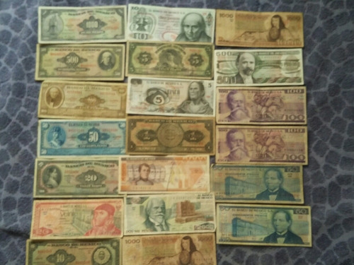 Billetes  Mexicanos  De 1 Hasta 5000 Pesos (lote 20 Pzas)