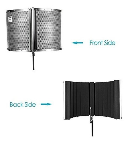 Escudo Aislamiento Acustico Para Microfono Plegable Metal 5