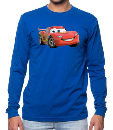 Polera Manga Larga Algodón Niños Rayo Mcqueen Cars