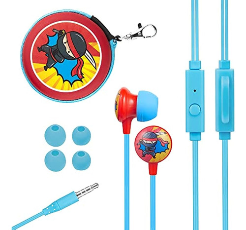 Auriculares Intrauditivos Volkano Ninja Con Estuche Y Llaver