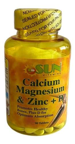 Imagen 1 de 3 de Calcio Magnesio Zinc + Vitamina D Con 90 Tabletas