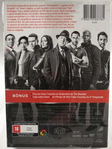 Dvd Box The Blacklist 3° Temporada Completa