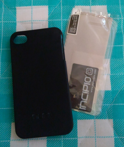 Forro Negro Plástico Y 2 Láminas Protectoras, iPhone 4/4s