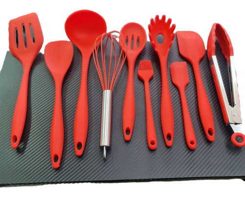 Set De 10 Utensilios De Cocina Antiadherente De Silicona Pr