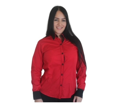 Camisa Exclusiva Mujer En Contraste Con Pespunte Ysb