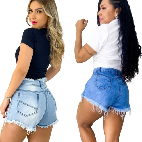 Kit 2 Shorts Jeans Feminino Destroyed: Adicione Sofisticação