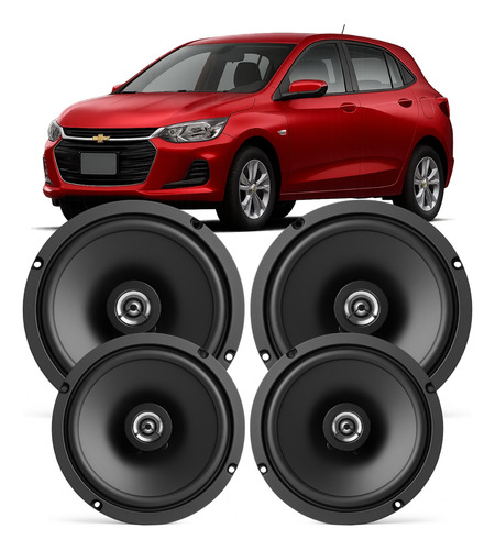 Jogo 4 Alto Falantes 6 Polegadas Onix Hatch 2012 A 2025