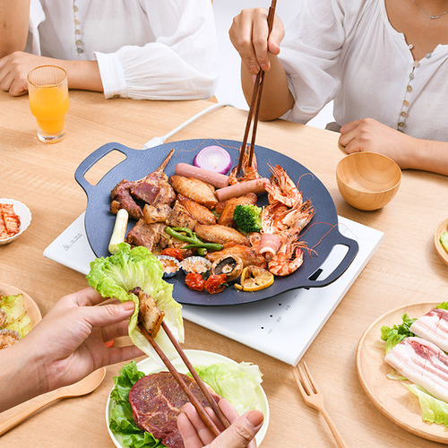 Sartén Antiadherente Para Barbacoa Con Asas De Metal Para Us