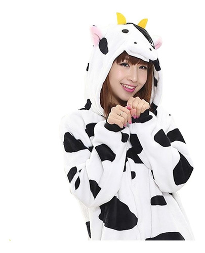 Pijama Enterizo Kigurumi Con Diseño De Vaca Para Adulto