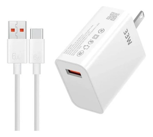 Cargador Usb De 33w Carga Rapida + Cable