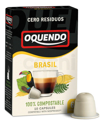 Capsulas Oquendo Cafe Para Nespresso Brasil X 10 Inten 5