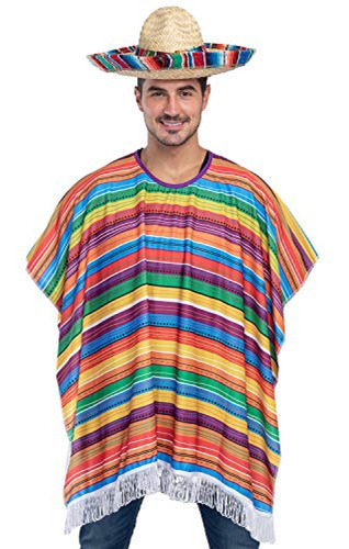 Disfraz De Mujer Cinco De Mayo Fiesta Serape Poncho Disfraz 