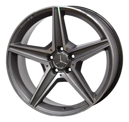 Jogo De Roda Mercedes Benz C250 Amg Aro 17x8 5x112 Cor Grafite Diamante