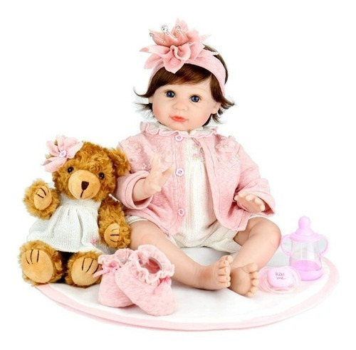 Bebe Reborn Muñeca Real 55 Cm Cuerpo Algodon