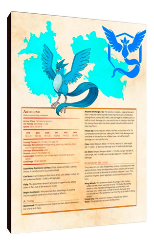 Cuadros Poster Pokemon Articuno S 15x20 (uno 2)