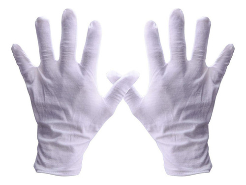 Guantes Blancos, 6 Pares De Guantes De Algodón Suave, Color