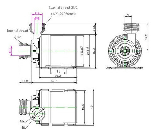 Bomba De Agua Sumergible Dc Brushless Motor 12v Volt Pequeña