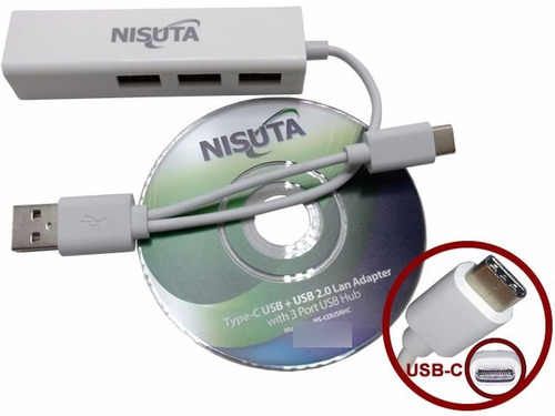 Imagen 3 de 7 de Conversor Usb A Red Y Hub 3 Puertos Usb C Mac Air Notebook