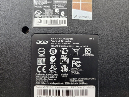 Imagen 9 de 9 de Notebook Acer Aspire V5 571g I3 4gb Ram 500gb - Leer Detalle