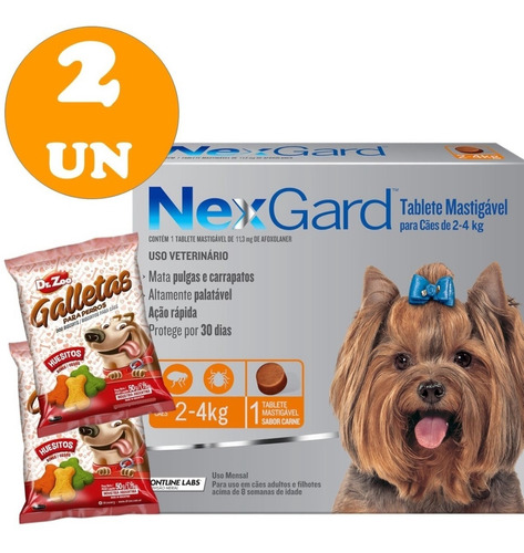 Pastilla Nexgard Anti Pulgas Y Garrapatas 2 A 4 Kg X 2 Un