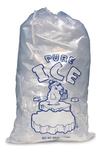 20 Ea. 20lb Bolsa De Hielo Transparente Con Cordon