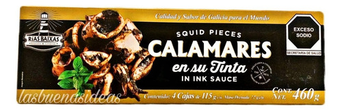 Calamares En Su Tinta Rías Baixas 4 Latas De 115 Grs C/u
