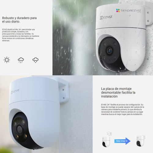 Combo X2 Ezviz H8c 2k 3mp Wifi - Inteligencia + Memoria 32gb