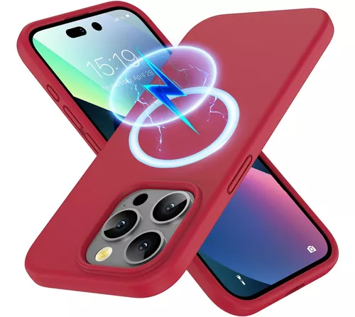 Funda iPhone 15 Pro Silicona MagSafe Rojo Epico