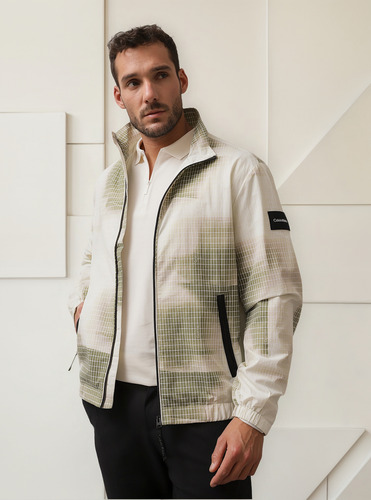 Chaqueta Diffused Grid Multicolor Calvin Klein
