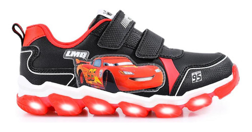 Footy Zapatillas Kids - Cars Con Luz Negrorojo