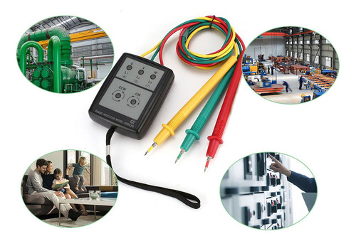 Medidor Rotación Fase 5 Indicador Led Sin Batería 60-600v Ac