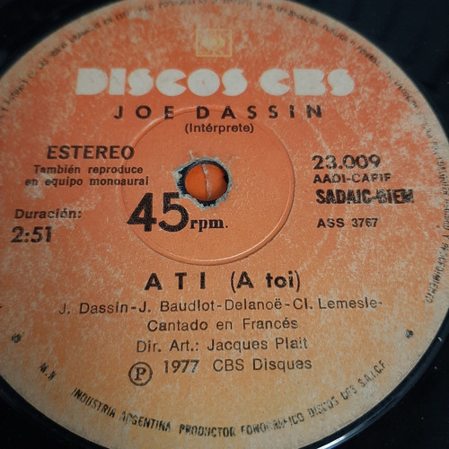 Simple Joe Dassin Discos Cbs C17