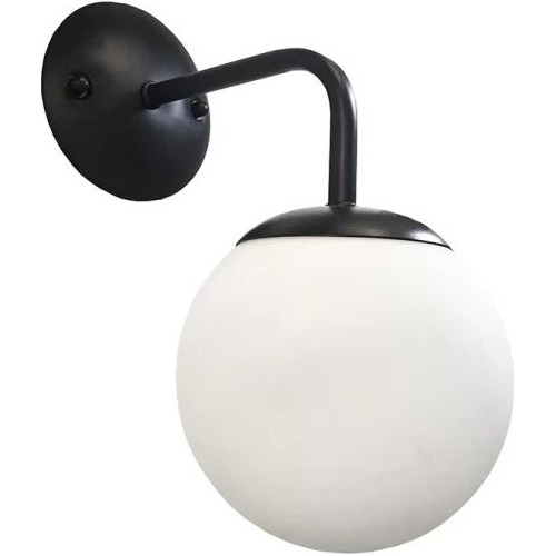 Luminaria Aplique Pared Negro Globo Vidrio