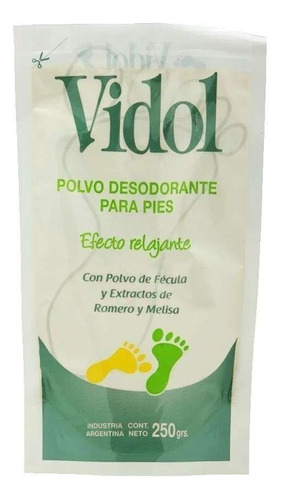 Vidol Polvo Desodorante Para Pies X 250g - Efecto Relajante