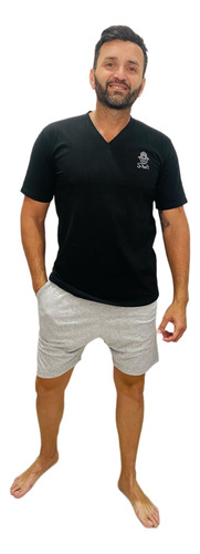 Pijama Hombre Verano Algodon Liso Clasico Sheli 2131