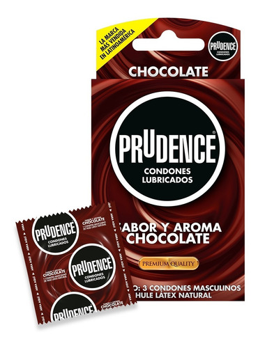 Caja De Condones Prudence Lubricados Sabor Y Aroma Chocolate