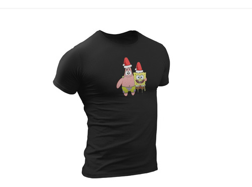 Playera De Bob Esponja Y Patricio Navideño Navidad