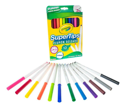 Plumones Crayola Supertips  X 12 Colores No-toxico