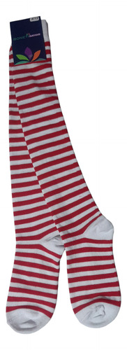 Calceta Larga Unisex Moda Rayas Caramelo Navidad Niña